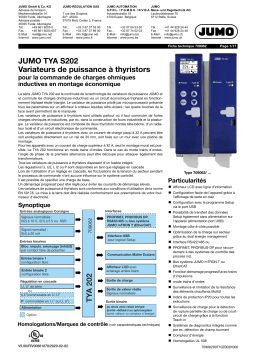 JUMO 709062 Three-Phase Thyristor Power Controller Fiche technique