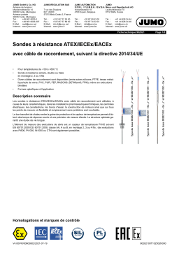 JUMO ATEX/IECEx RTD Probe Fiche technique