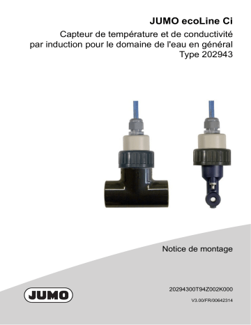 JUMO 202943 Inductive Conductivity and Temperature Sensor Guide d'installation | Fixfr