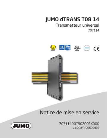 JUMO 707101/02/11/12/13/14/31/33/37 Temperature Transmitter Series 6 mm Mode d'emploi | Fixfr