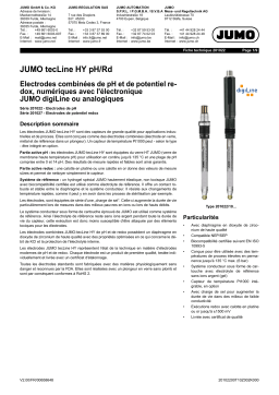 JUMO 201022 pH Combination Electrode Fiche technique