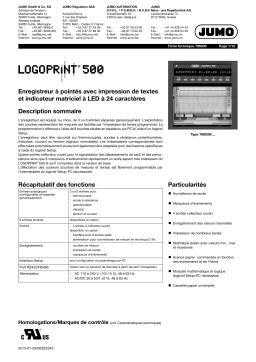 JUMO 706030 Printing recorder Fiche technique