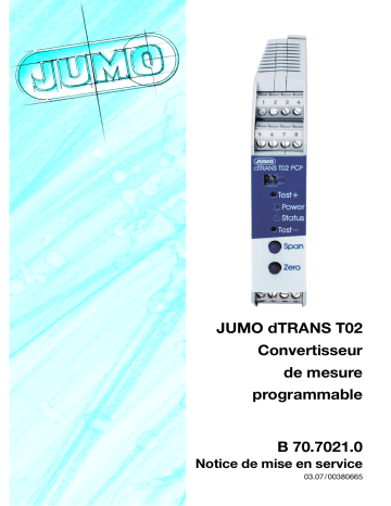 JUMO 707020 Four-Wire Transmitter Mode d'emploi | Fixfr