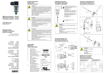 JUMO 401010 OEM Universal Pressure Transmitter Guide d'installation | Fixfr