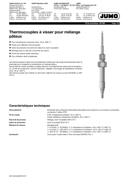 JUMO 901090 Screw-In Melt Thermocouple Fiche technique