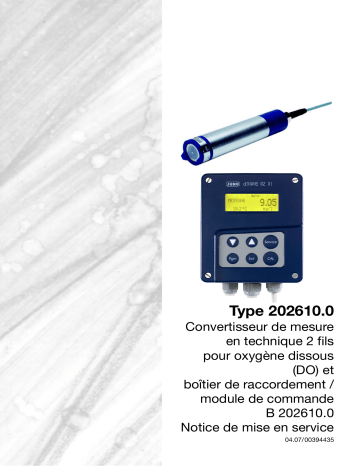 JUMO dTRANS O2 01 transmitter / controller for dissolved oxygen (DO) Mode d'emploi | Fixfr