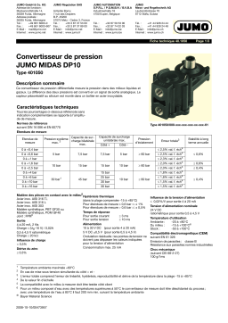 JUMO 401050 OEM Differential Pressure Transmitter Fiche technique