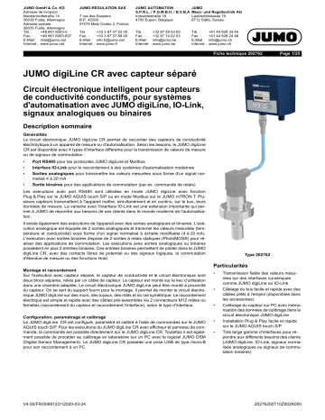 JUMO 202762 Transmitter Fiche technique | Fixfr