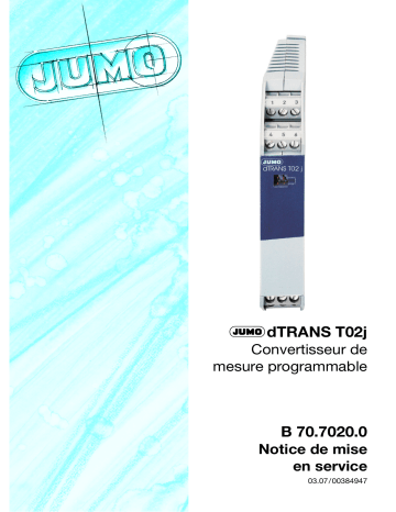 JUMO 707020 Four-Wire Transmitter Mode d'emploi | Fixfr