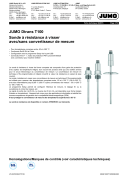 JUMO Dtrans T100 Probe Fiche technique