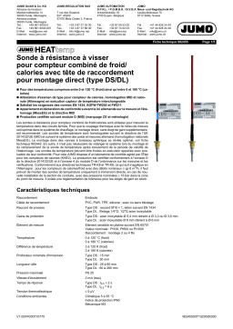 JUMO 902455 Screw-In RTD Temperature Probe Fiche technique