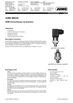 JUMO 401001 Pressure Transmitter Fiche technique