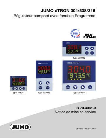 JUMO dTRON 304/308/316 Compact Controller Mode d'emploi | Fixfr