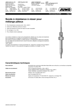 JUMO 902090 Screw-In Melt RTD Temperature Probe Fiche technique