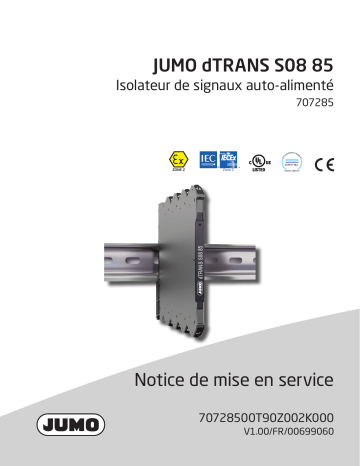 JUMO 707203/04/05/08/09/17/18/85/86 Signal and Isolating Converter Series 6 mm Mode d'emploi | Fixfr