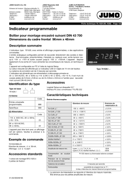 JUMO 701520 di-48 Programmable display instrument Fiche technique