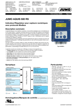 JUMO AQUIS 500 RS Display Unit / Controller for Digital Sensor Fiche technique