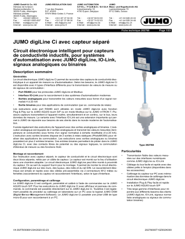 JUMO 202760 Transmitter Fiche technique | Fixfr