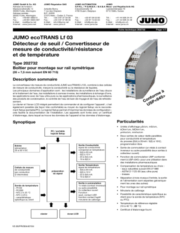 JUMO 202732 Transmitter / Switching Device Fiche technique | Fixfr