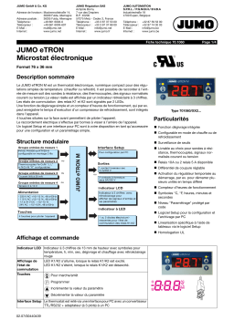 JUMO 701060 Electronic Microstat Fiche technique