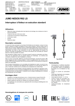 JUMO 408302 Float Switch Standard Version Fiche technique