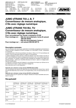 JUMO 707030 Two-Wire/Three-Wire Transmitter Fiche technique