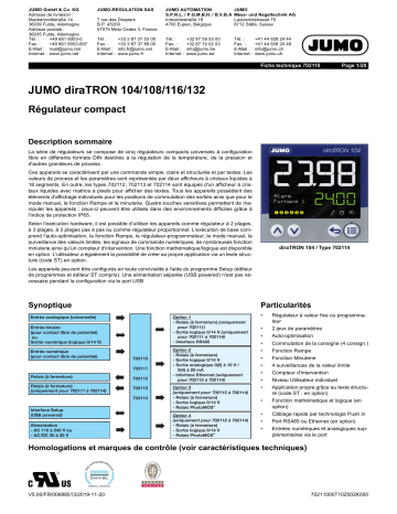 JUMO 702110/11/12/13/14 Compact Controller Fiche technique | Fixfr