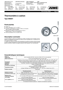 JUMO 60.8201 Dial thermometer Fiche technique