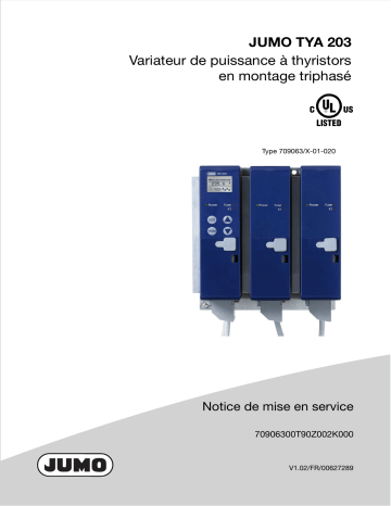 JUMO 709063 Three-Phase Thyristor Power Controller Mode d'emploi | Fixfr