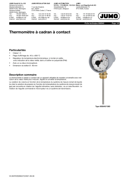 JUMO 60.8540 Contact dial thermometer Fiche technique