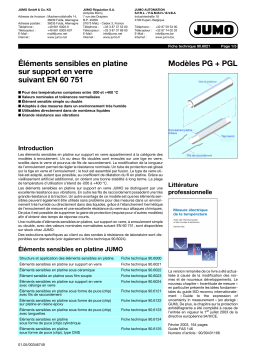 JUMO 906021 Platinum-glass temperature sensor Fiche technique