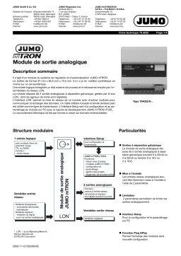 JUMO 704025 mTRON Analogue output module Fiche technique