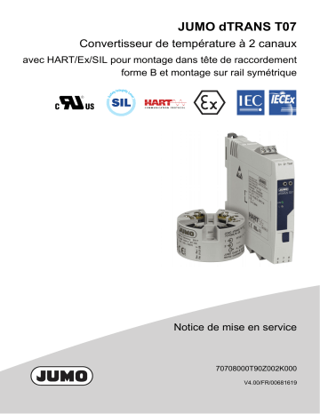 JUMO dTRANS T07 Transmitter Mode d'emploi | Fixfr