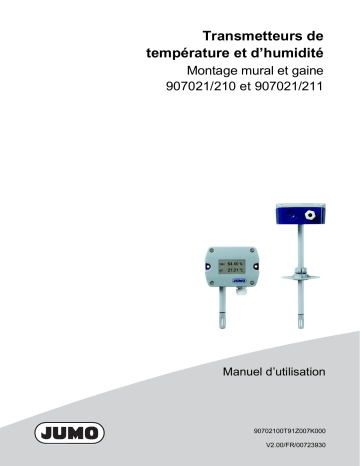 JUMO 907021 Hygro Transducer, Hygrothermal Transducer, and CO2 Measuring Probe Mode d'emploi | Fixfr