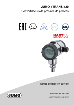 JUMO dTRANS p20 Process Pressure Transmitter Mode d'emploi