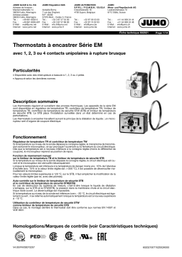 JUMO Panel-Mounted Thermostat EM Series up Fiche technique