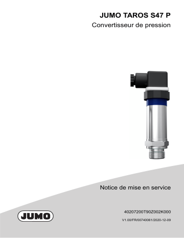 JUMO 402072 Precision Pressure Transmitter Mode d'emploi | Fixfr