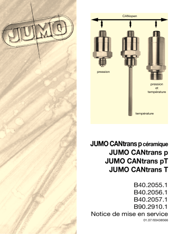 CANtrans p | CANtrans p Ceramic | JUMO 402057 Pressure and Temperature Transmitter Mode d'emploi | Fixfr