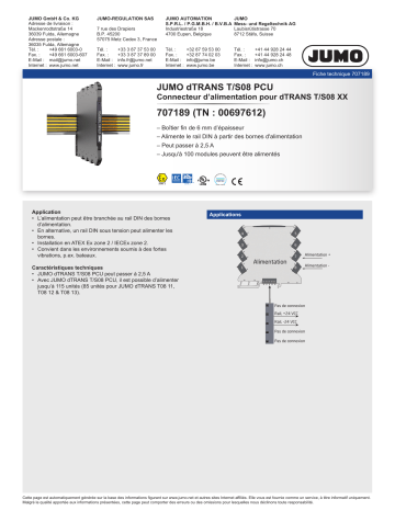 707101/02/11/12/13/14/31/33/37 | JUMO 707203/04/05/08/09/17/18/85/86 Signal and Isolating Converter Series 6 mm Fiche technique | Fixfr