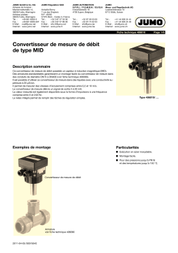 JUMO 406010 Magnetic-Inductive Flow Sensor Fiche technique