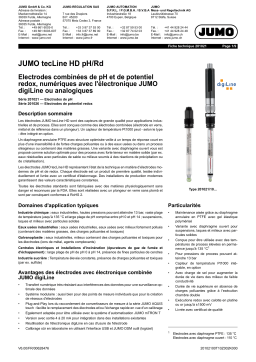 JUMO 201021 pH Combination Electrode Fiche technique