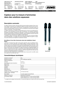 JUMO 201040 Ammonia Sensitive Sensor Fiche technique