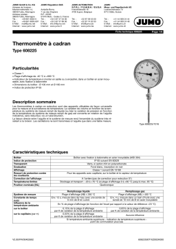 JUMO 60.8225 Dial thermometer Fiche technique