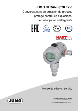 JUMO dTRANS p20 [Ex d] Process Pressure Transmitter Mode d'emploi