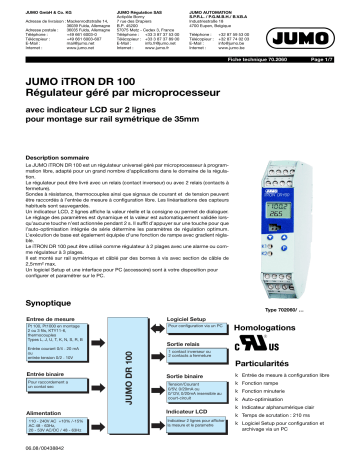 JUMO 702060 Compact Controller Fiche technique | Fixfr