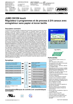 JUMO DICON touch Two-Channel/Four-Channel Process and Program Controller Fiche technique