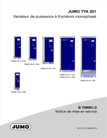 JUMO 709061 Single-Phase Thyristor Power Controller Mode d'emploi | Fixfr