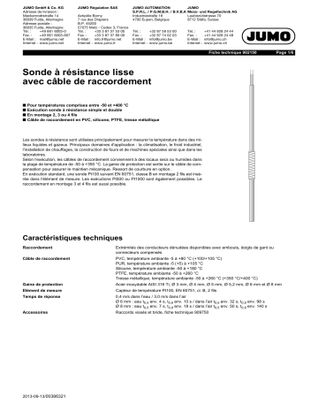 JUMO Push-in RTD Probe Fiche technique | Fixfr