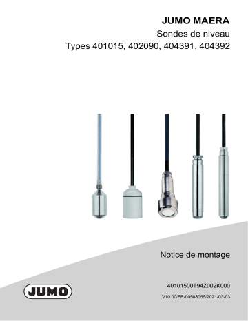 404391 | 404392 | 401015 | JUMO 402090 Level Probe Guide d'installation | Fixfr