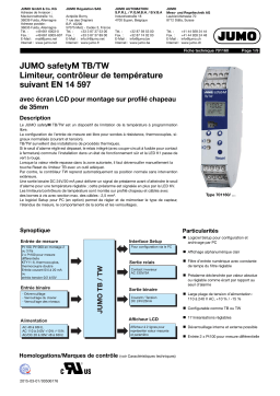 JUMO safetyM TB/TW Monitor According Fiche technique